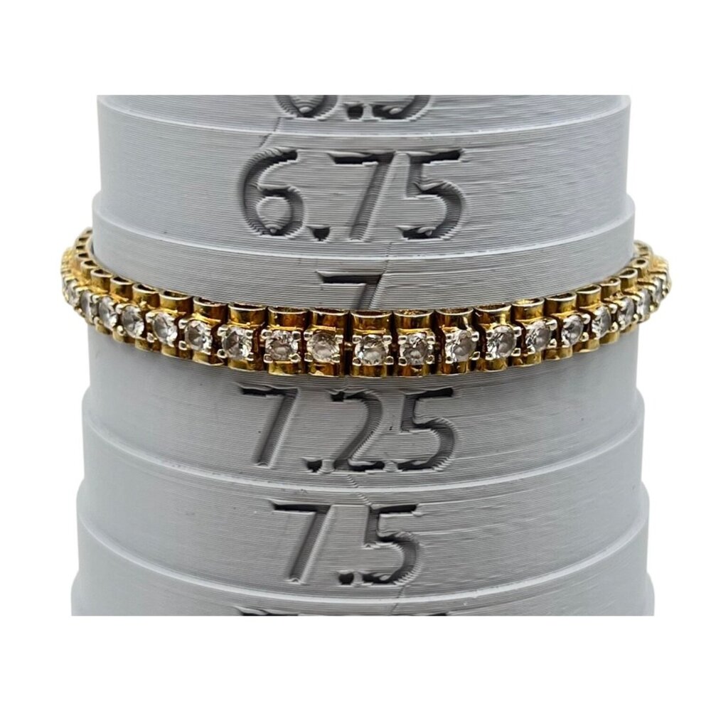 PAJ Sterling Silver Vermeil CZ Tennis Bracelet 7" 15.27g 6mm Classic Layering - Picture 3 of 13